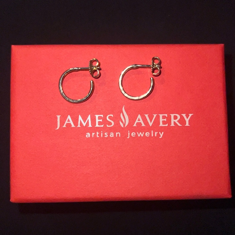 James Avery Gold Small Classic Hammered Hoops